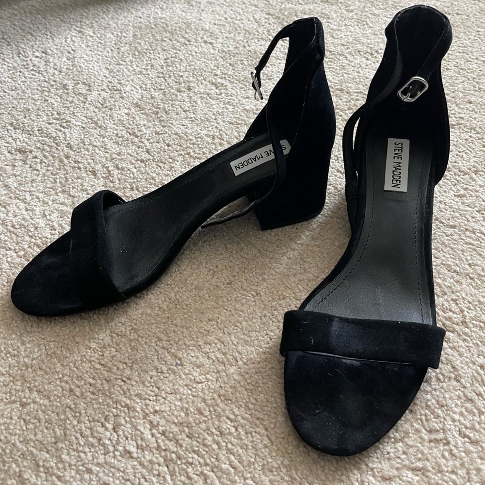 Steve Madden Irenee black suede ankle strap sandal